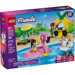 LEGO Friends Pool Party con unicorno e fenicottero