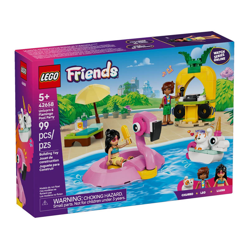 LEGO Friends Pool Party con unicorno e fenicottero