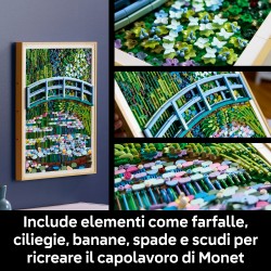 LEGO ART 31220 Claude Monet, Lo Stagno delle Ninfee, Decorazione da Parete per Casa, Regalo Adulti Fan dell'Impressionismo
