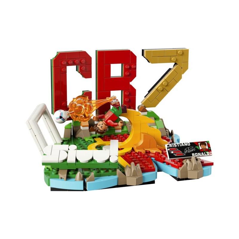LEGO Editions 43012 Cristiano Ronaldo – Highlights Calcistici, Giocattolo 3D da Esposizione con Minifigure, Regalo 10+ Anni
