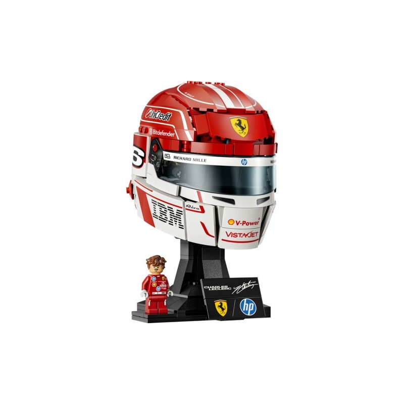 LEGO Editions 43014 Casco di Charles Leclerc Scuderia Ferrari HP con Minifigure F1 da Collezione, Regalo Ragazzi e Fan 14+