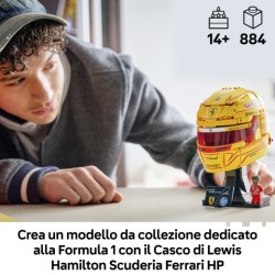 LEGO Editions 43022 Casco di Lewis Hamilton Scuderia Ferrari HP, con Minifigure F1 da Collezione, Regalo Ragazzi e Fan 14+