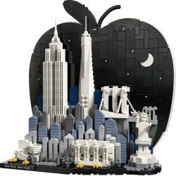 LEGO Architecture 21066 New York City – La Grande Mela, Kit Modellismo da Adulti, Decorazione con Monumenti, Regalo Fai da te