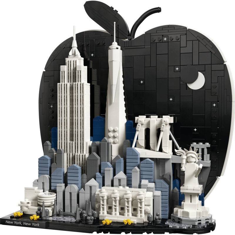 LEGO Architecture 21066 New York City – La Grande Mela, Kit Modellismo da Adulti, Decorazione con Monumenti, Regalo Fai da te