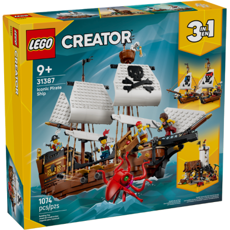 LEGO Creator 3in1 31387 Iconica Nave da Pirata, Giocattolo