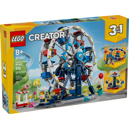 LEGO Creator 31389 3in1 Iconica Ruota Panoramica, Parco Giochi
