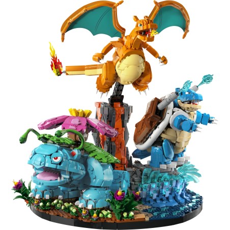 LEGO Pokémon 72153 Venusaur, Charizard e Blastoise, Kit di Modellismo 3D per Adulti con 3 Action Figure, Regalo da Collezione