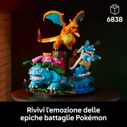 LEGO Pokémon 72153 Venusaur, Charizard e Blastoise, Kit di Modellismo 3D per Adulti con 3 Action Figure, Regalo da Collezione