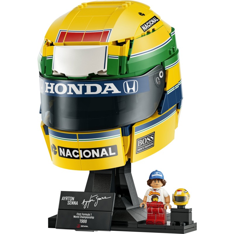 LEGO Editions 43024 Casco Ayrton Senna, Merch da F1 con Minifigure da Collezione, Regalo per Ragazzi 14+ e per Fan Adulti